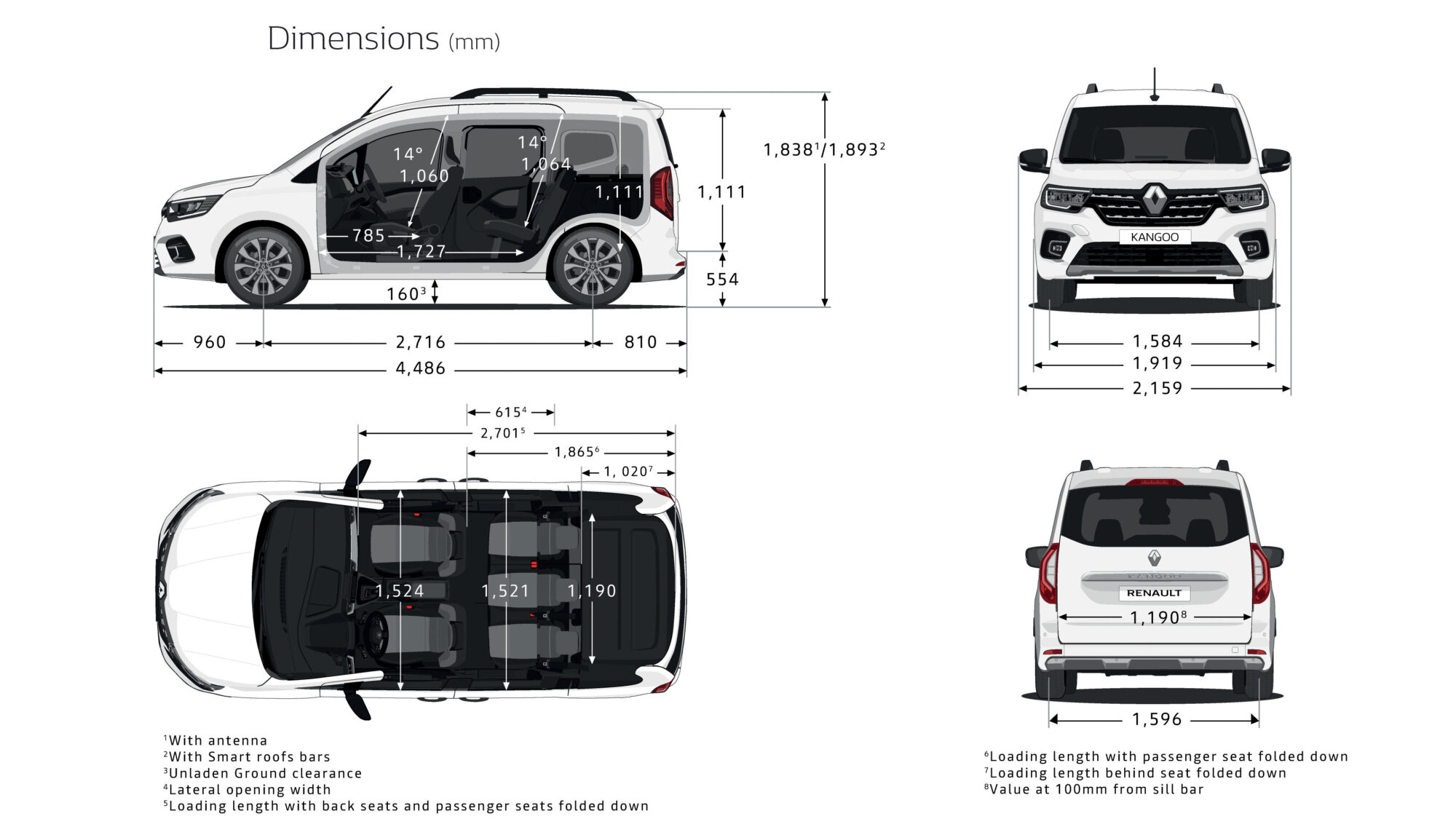 2021 - New Renault Kangoo - Technical Drawings