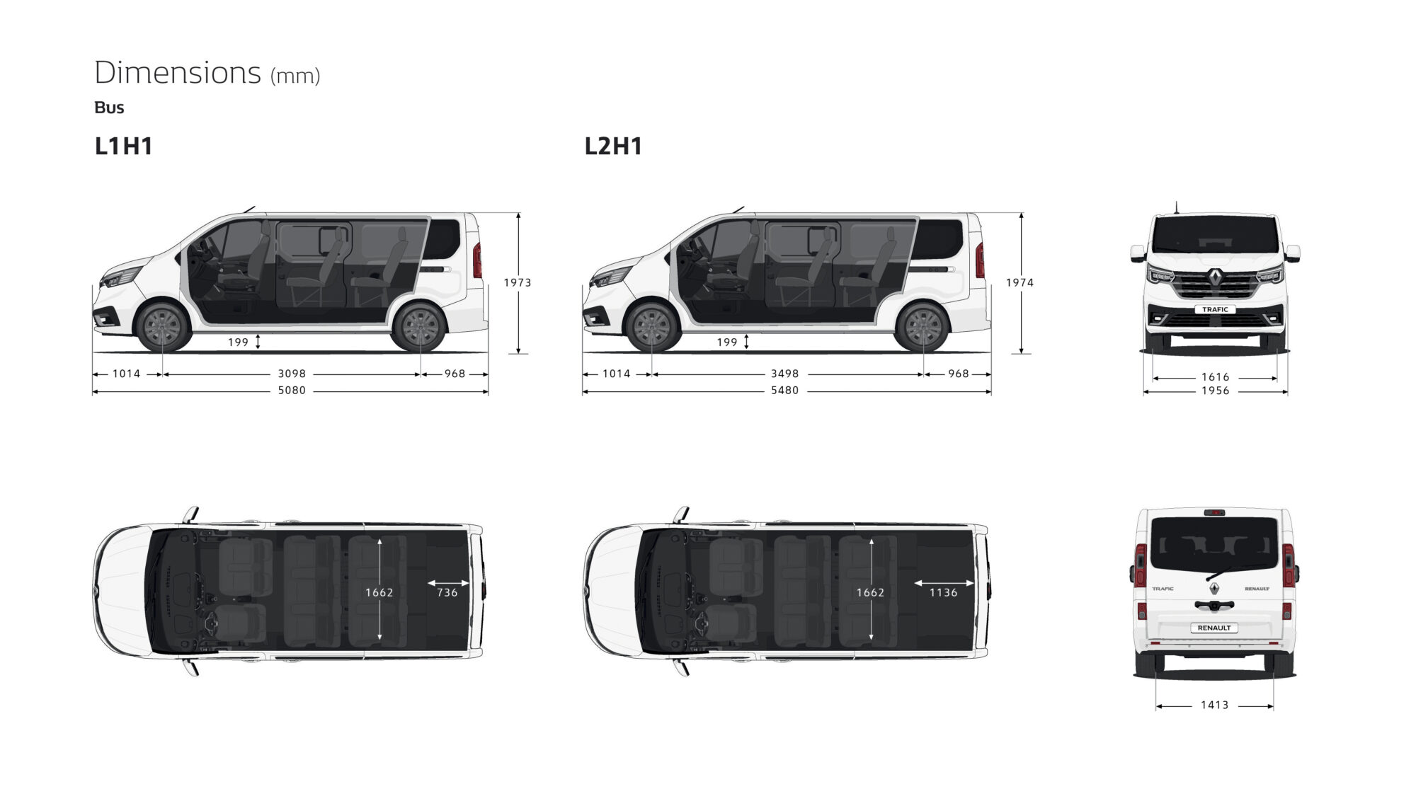 2021 - New Renault Trafic - Technical drawings
