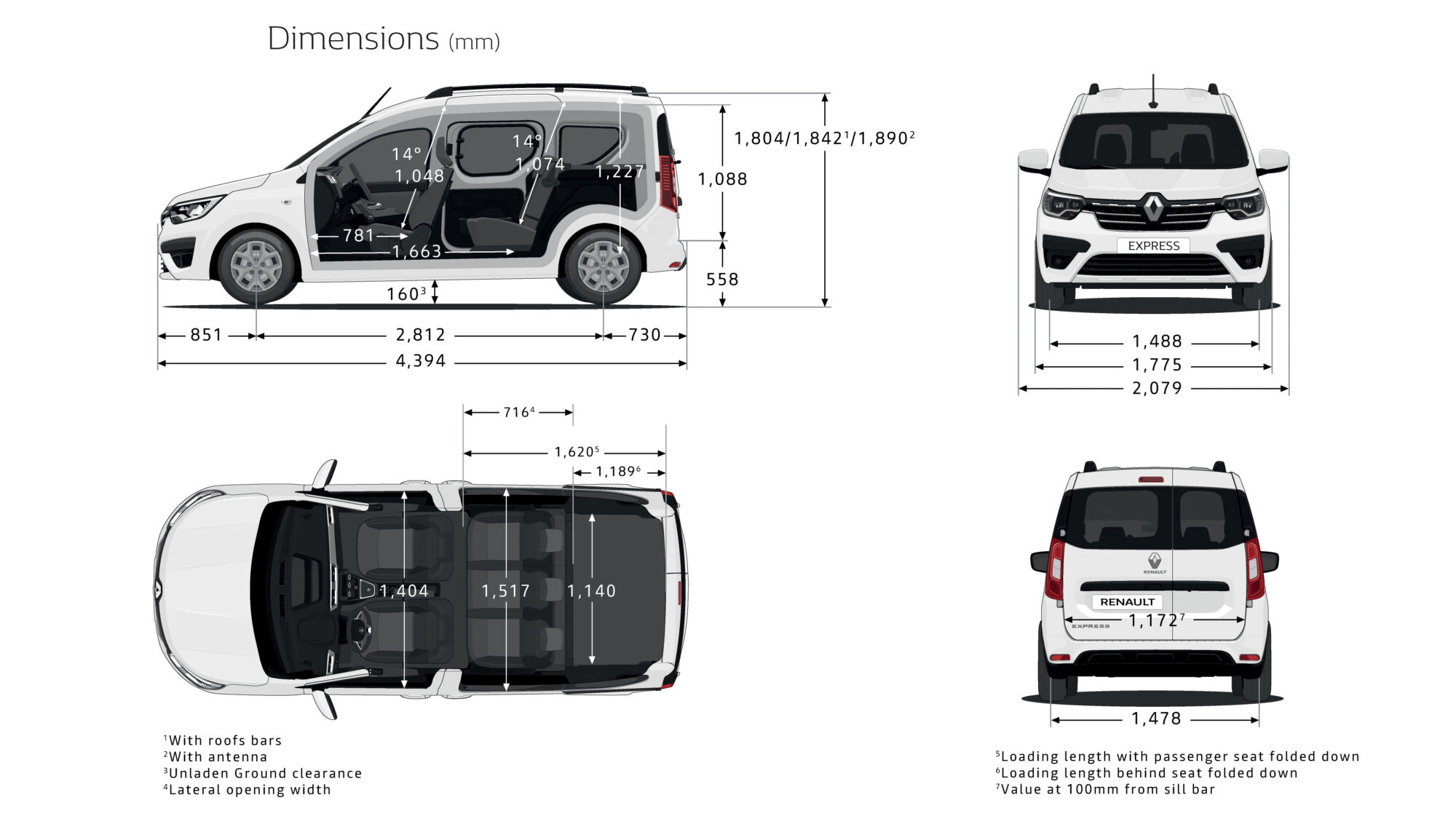 2021 - New Renault Express - Technical Drawings