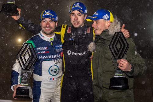 Clio Ice Trophy - Podium G2 - David Bouet (WRM by Chanoine Motorsport / SRD Racing), Lucas Darmezin (WRM by Chanoine Motorsport / SRD Racing), Dylan Dufas (RX Evolution)