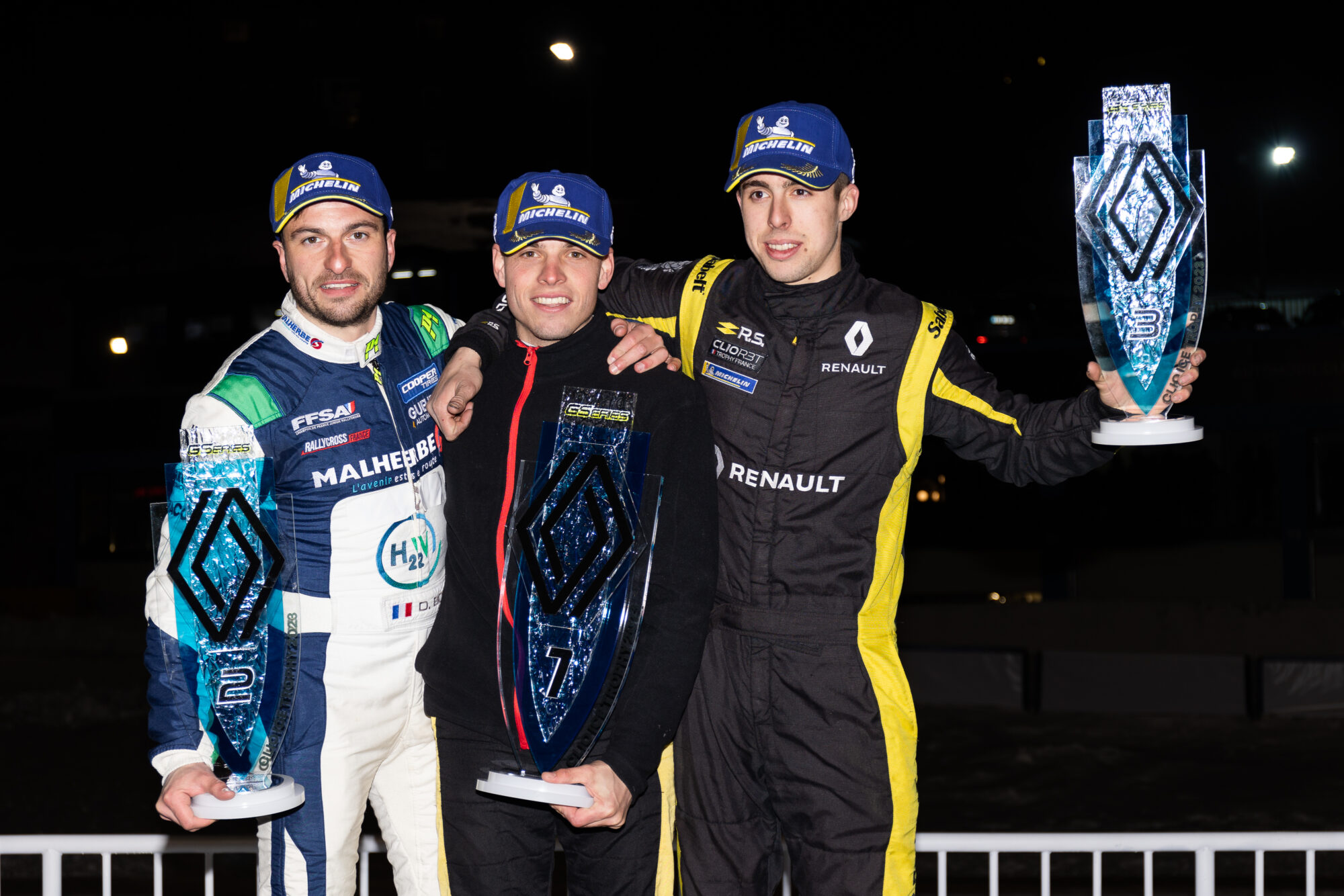 Clio Ice Trophy 2023 - David Bouet (WRM by Chanoine Motorsport / SRD Racing), Dylan Dufas (RX Evolution), Lucas Darmezin (WRM by Chanoine Motorsport / SRD Racing)